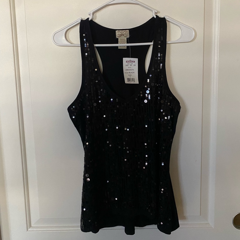 BRAND NEW Eyelash Couture Sparkly Racerback Tank Top